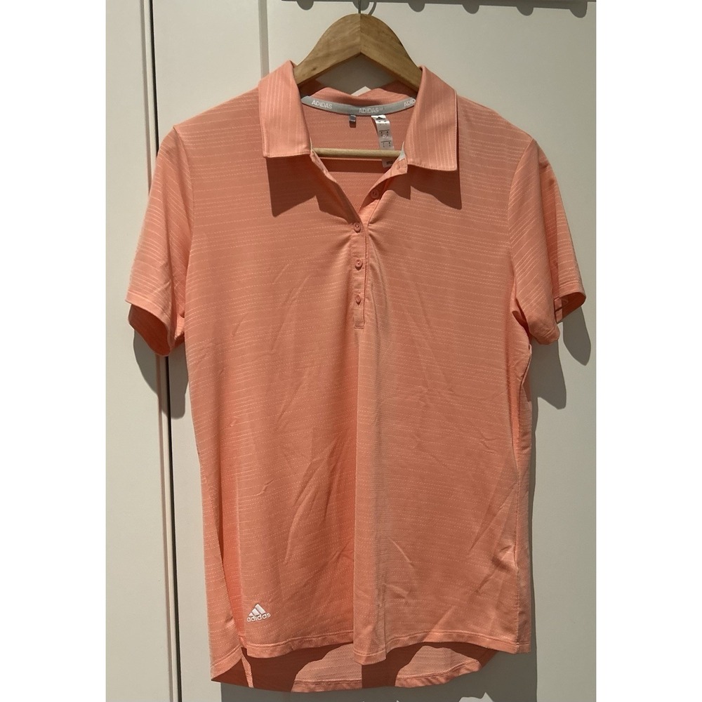 Womens adidas Golf Polo Shirt M Medium Orange Athletic